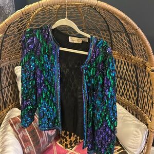 Vintage sequin Lawrence Kazar jacket